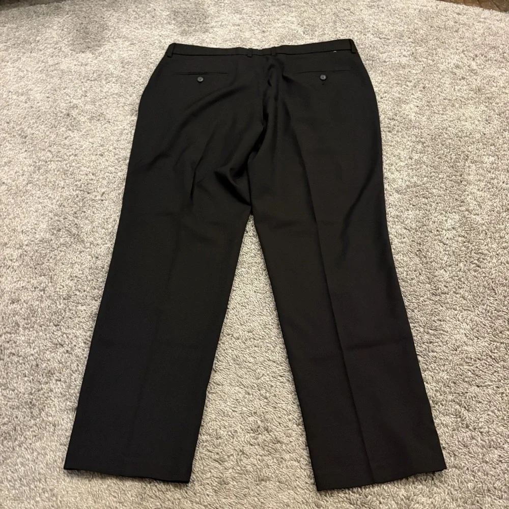 NEW HAGGARD MEN'S SUPER FLEX WAIST BAND GOLF / DRESS PANTS BLACK 38x30 HD70008